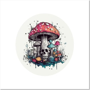 Mushroom Skull Posters and Art